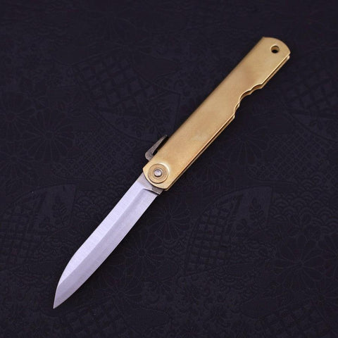 Higonokami Shirogami 100mm Gold Sasaki New-[Musashi]-[Japanese-Kitchen-Knives]