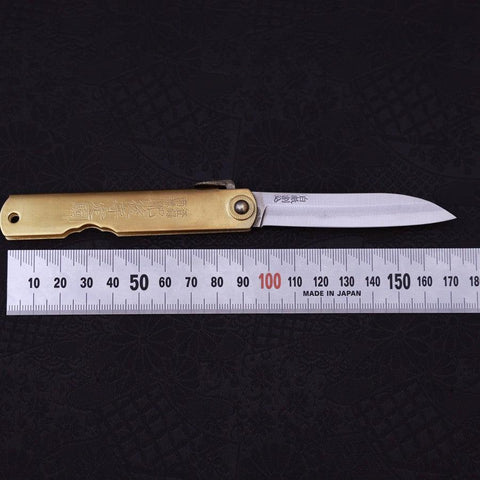 Higonokami Shirogami 100mm Gold Sasaki New-[Musashi]-[Japanese-Kitchen-Knives]