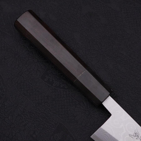 Honesuki Boning Knife Blue Steel #2 Damascus Buffalo Ebony Handle 150mm-[Musashi]-[Japanese-Kitchen-Knives]