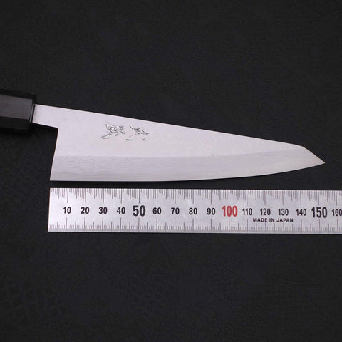 Honesuki Boning Knife Blue Steel #2 Damascus Buffalo Ebony Handle 150mm-[Musashi]-[Japanese-Kitchen-Knives]