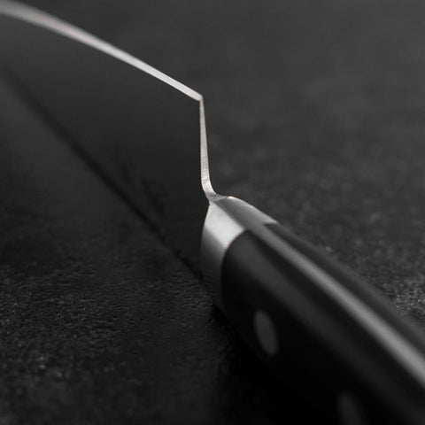 Honesuki Boning Knife Molybdenum Western Black Handle 150mm (5.9”)-[Musashi]-[Japanese-Kitchen-Knives]