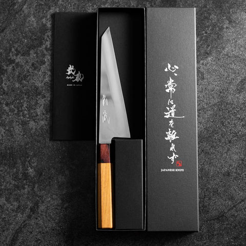 Honesuki Silver Steel #3 Mirror Zelkova Handle 180mm (7”)-[Musashi]-[Japanese-Kitchen-Knives]