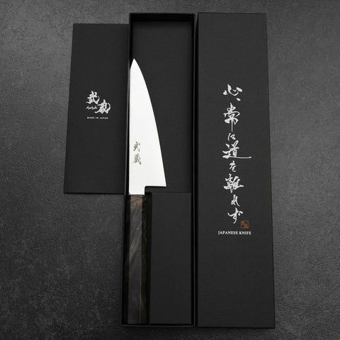 Honesuki VG-10 Damascus Gray Birch Handle 150mm-[Musashi]-[Japanese-Kitchen-Knives]
