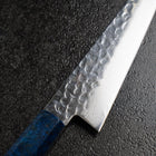 Honesuki VG-10 Tsuchime Damascus Blue Birch Handle 150mm (5.9”)-[Musashi]-[Japanese-Kitchen-Knives]