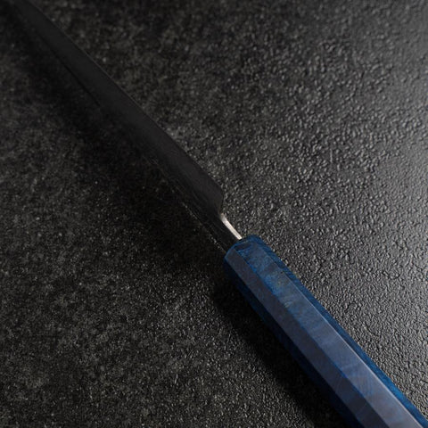 Honesuki VG-10 Tsuchime Damascus Blue Birch Handle 150mm (5.9”)-[Musashi]-[Japanese-Kitchen-Knives]