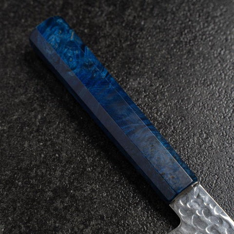 Honesuki VG-10 Tsuchime Damascus Blue Birch Handle 150mm (5.9”)-[Musashi]-[Japanese-Kitchen-Knives]