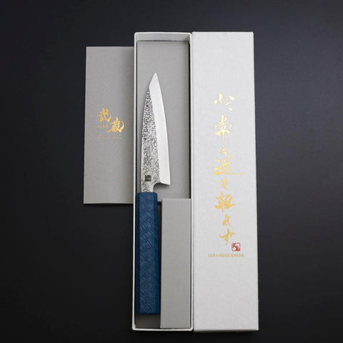 Kaisaki VG-10 Nashiji Blue Urushi Handle 120mm-[Musashi]-[Japanese-Kitchen-Knives]