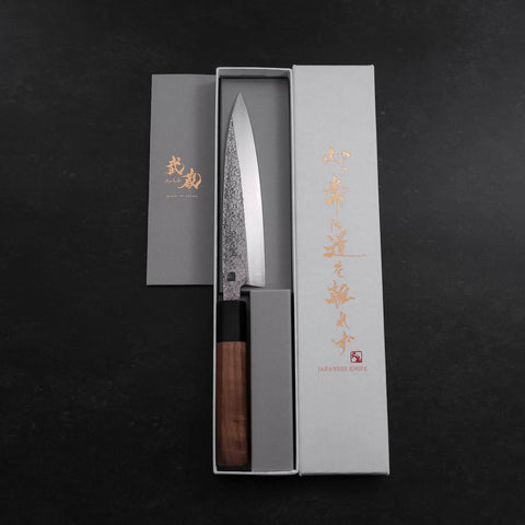 Kaisaki VG-10 Nashiji Buffalo Walnut Handle 150mm (5.9”)-[Musashi]-[Japanese-Kitchen-Knives]