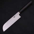 Kama Usuba(Kansai) Blue Steel #2 Suminagashi Buffalo Ebony Handle 180mm-[Musashi]-[Japanese-Kitchen-Knives]