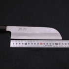 Kama Usuba(Kansai) Blue Steel #2 Suminagashi Buffalo Ebony Handle 180mm-[Musashi]-[Japanese-Kitchen-Knives]