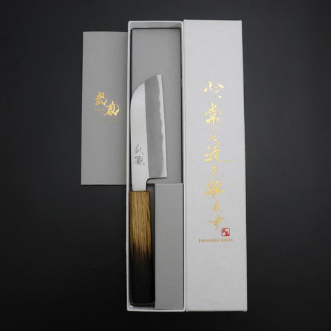 Kawamuki White Steel #1 Polished Yaki Urushi Handle 110mm-[Musashi]-[Japanese-Kitchen-Knives]