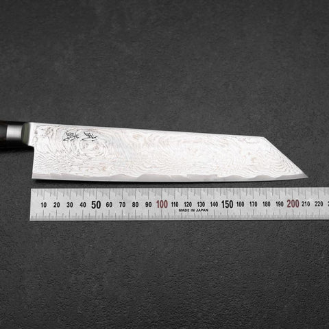 Kiritsuke AUS-10 Damascus Brown Western Handle 210mm-[Musashi]-[Japanese-Kitchen-Knives]