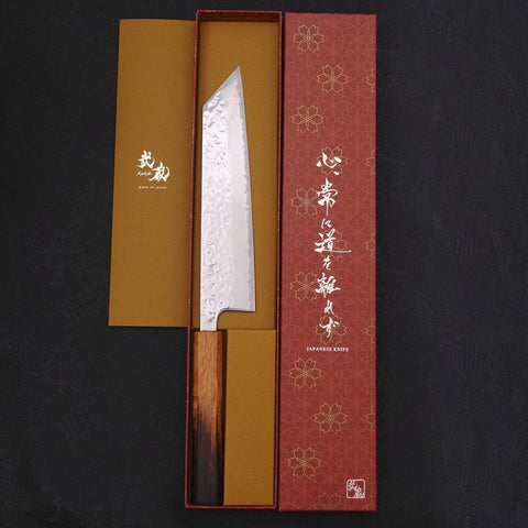Kiritsuke AUS-10 Mirror Tsuchime Damascus Yaki Urushi Handle 210mm-[Musashi]-[Japanese-Kitchen-Knives]