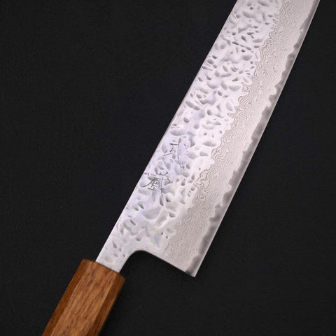 Kiritsuke AUS-10 Mirror Tsuchime Damascus Yaki Urushi Handle 240mm-[Musashi]-[Japanese-Kitchen-Knives]