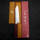 Kiritsuke AUS-10 Nashiji Damascus Purple Urushi Handle 210mm-[Musashi]-[Japanese-Kitchen-Knives]