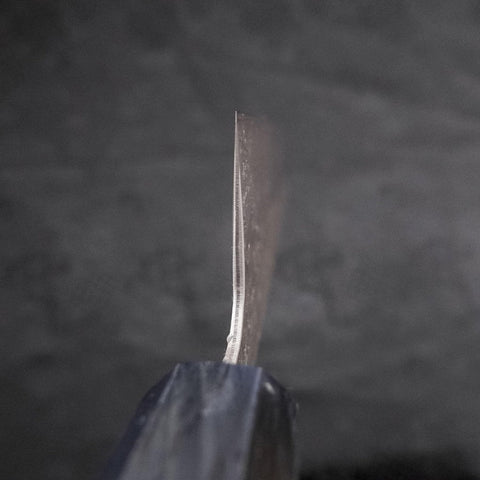 Kiritsuke AUS-10 Tsuchime Damascus Dark-Blue Urushi Handle 210mm-[Musashi]-[Japanese-Kitchen-Knives]
