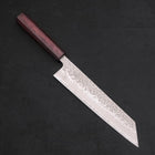 Kiritsuke AUS-10 Tsuchime Damascus Purple Urushi Handle 210mm-[Musashi]-[Japanese-Kitchen-Knives]