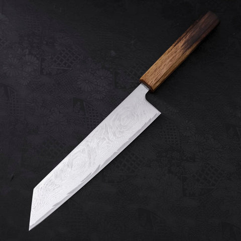 Kiritsuke AUS-10 Wave Nickel Damascus Yaki Urushi Handle 210mm-[Musashi]-[Japanese-Kitchen-Knives]
