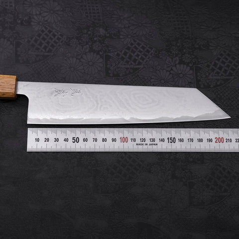 Kiritsuke AUS-10 Wave Nickel Damascus Yaki Urushi Handle 210mm-[Musashi]-[Japanese-Kitchen-Knives]