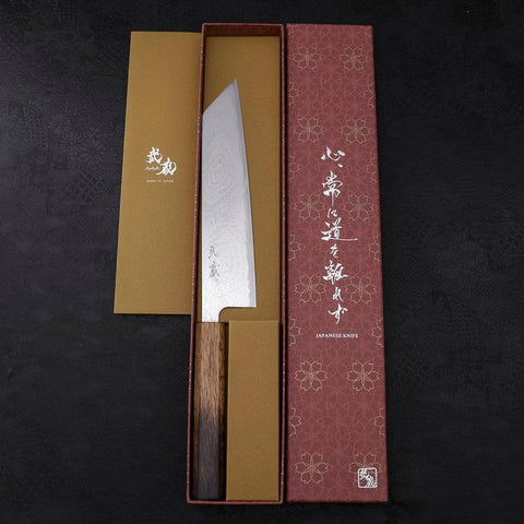 Kiritsuke AUS-10 Wave Nickel Damascus Yaki Urushi Handle 210mm-[Musashi]-[Japanese-Kitchen-Knives]