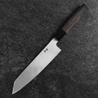 Kiritsuke Blue Steel #1 Suminagashi Buffalo Ebony Handle 200mm (7.9”)-[Musashi]-[Japanese-Kitchen-Knives]
