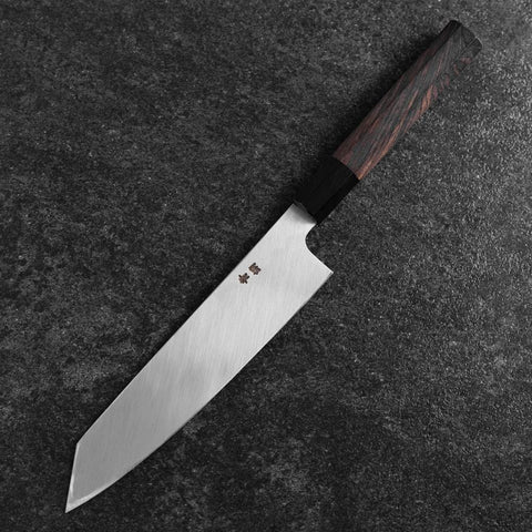 Kiritsuke Blue Steel #1 Suminagashi Buffalo Ebony Handle 200mm (7.9”)-[Musashi]-[Japanese-Kitchen-Knives]