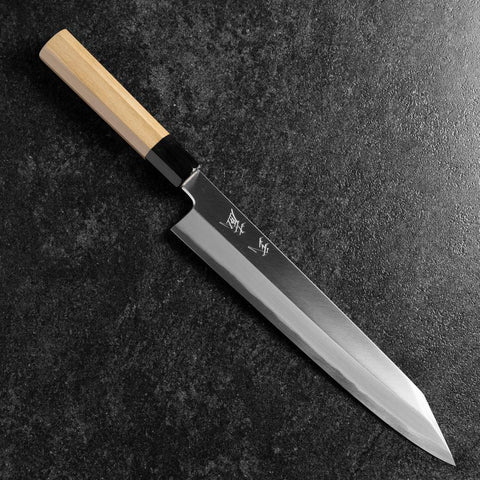Kiritsuke Blue Steel #2 Kasumi Buffalo Magnolia Handle 270mm-[Musashi]-[Japanese-Kitchen-Knives]