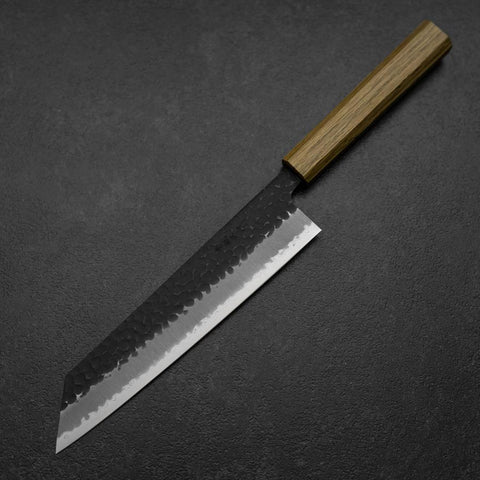 Kiritsuke Blue Super Kurouchi Tsuchime Oak Handle 210mm-[Musashi]-[Japanese-Kitchen-Knives]