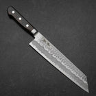 Kiritsuke Blue Super Tsuchime Brown Western Handle 210mm-[Musashi]-[Japanese-Kitchen-Knives]