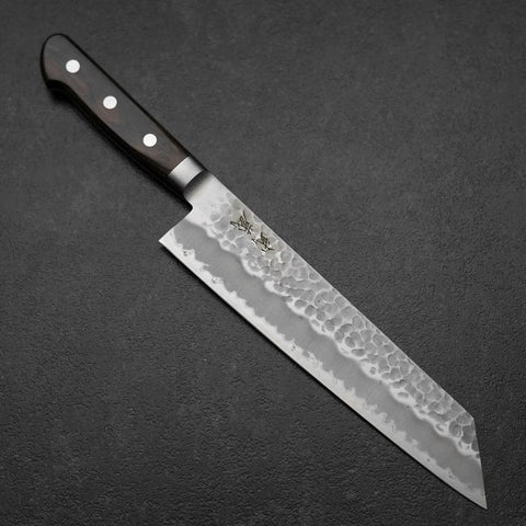 Kiritsuke Blue Super Tsuchime Brown Western Handle 210mm-[Musashi]-[Japanese-Kitchen-Knives]