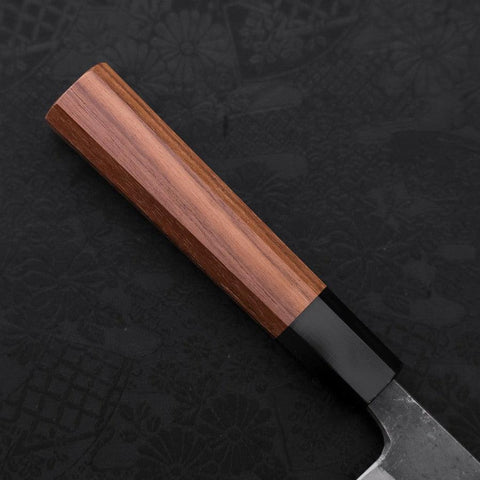 Kiritsuke Blue Steel #2 Kurouchi Buffalo Teak Handle 210M-[Musashi]-[Japanese-Kitchen-Knives]