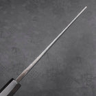 Kiritsuke Blue Steel #2 Kurouchi Damascus Buffalo Ebony Handle 210mm-[Musashi]-[Japanese-Kitchen-Knives]
