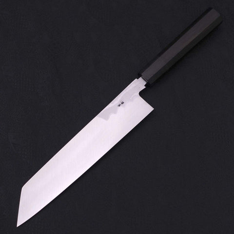 Kiritsuke Blue Steel #2 Suminagashi Buffalo Ebony Handle 240mm-[Musashi]-[Japanese-Kitchen-Knives]