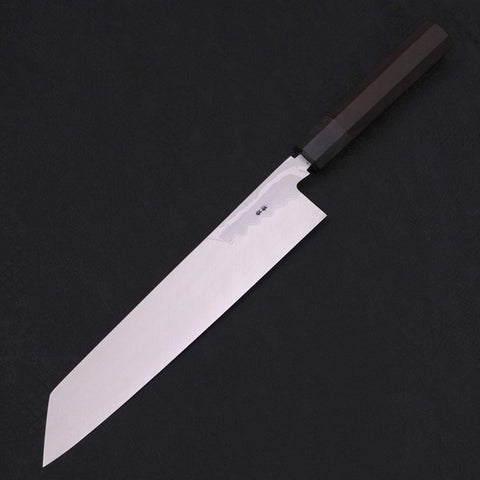 Kiritsuke Blue Steel #2 Suminagashi Buffalo Ebony Handle 270mm-[Musashi]-[Japanese-Kitchen-Knives]