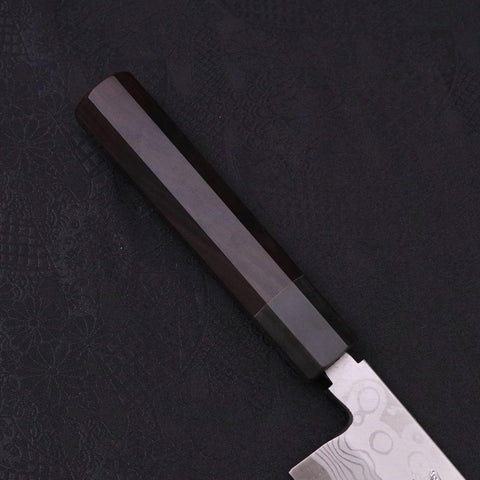 Kiritsuke Blue Steel #2 Suminagashi Buffalo Ebony Handle 270mm-[Musashi]-[Japanese-Kitchen-Knives]