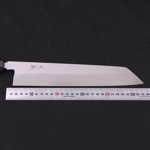 Kiritsuke Blue Steel #2 Suminagashi Buffalo Ebony Handle 270mm-[Musashi]-[Japanese-Kitchen-Knives]