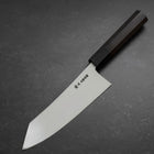 Kiritsuke Deba Honyaki Silver Steel #3 Mirror Buffalo Ebony Handle 180mm (7”)-[Musashi]-[Japanese-Kitchen-Knives]