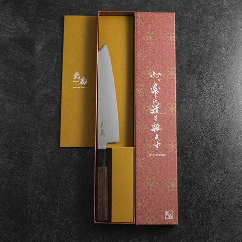 Kiritsuke Gyuto SLD Mirror Buffalo Walnut Handle 205mm-[Musashi]-[Japanese-Kitchen-Knives]
