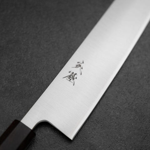 Kiritsuke Gyuto Silver Steel #3 Polished Walnut Handle 240mm-[Musashi]-[Japanese-Kitchen-Knives]