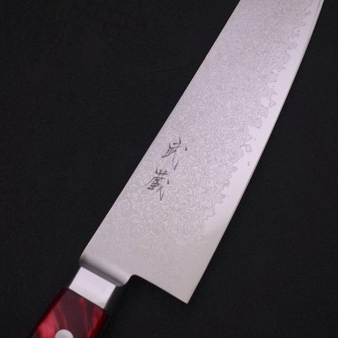 Kiritsuke Gyuto VG-10 Damascus Red Handle 210mm-[Musashi]-[Japanese-Kitchen-Knives]