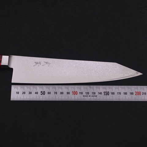 Kiritsuke Gyuto VG-10 Damascus Red Handle 210mm-[Musashi]-[Japanese-Kitchen-Knives]