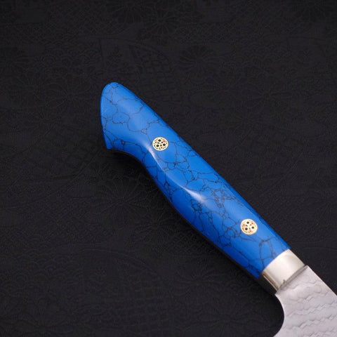 Kiritsuke Nakiri SG-2 Tsuchime Turquoise Blue Handle 170mm-[Musashi]-[Japanese-Kitchen-Knives]