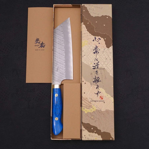 Kiritsuke Nakiri SG-2 Tsuchime Turquoise Blue Handle 170mm-[Musashi]-[Japanese-Kitchen-Knives]