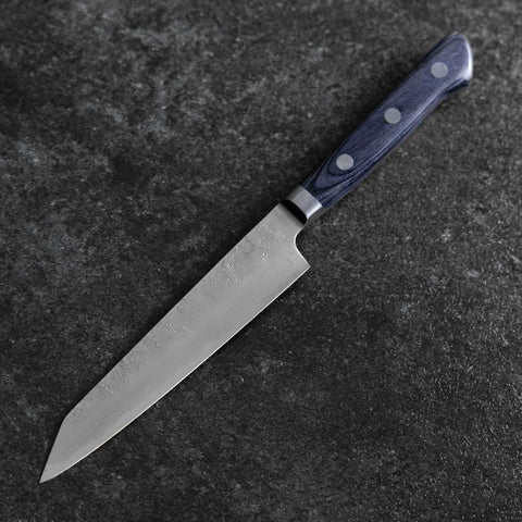 Kiritsuke Petty Blue Steel #2 Nashiji Stainless Clad Dark Blue Western Handle 140mm (5.5”)-[Musashi]-[Japanese-Kitchen-Knives]