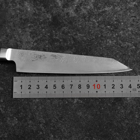 Kiritsuke Petty Blue Steel #2 Nashiji Stainless Clad Dark Blue Western Handle 140mm (5.5”)-[Musashi]-[Japanese-Kitchen-Knives]