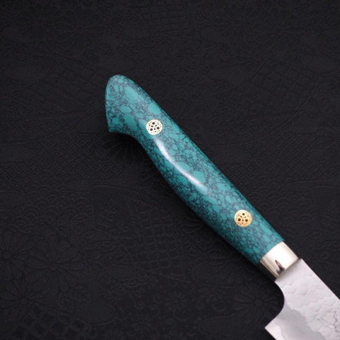 Kiritsuke Petty SG-2 Tsuchime Turquoise Green Handle 150mm-[Musashi]-[Japanese-Kitchen-Knives]