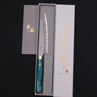 Kiritsuke Petty SG-2 Tsuchime Turquoise Green Handle 150mm-[Musashi]-[Japanese-Kitchen-Knives]