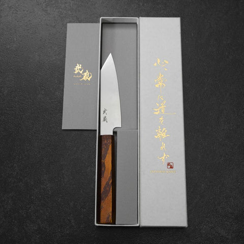 Kiritsuke Petty SLD Mirror Red Yamanaka-Urushi Handle 125mm-[Musashi]-[Japanese-Kitchen-Knives]
