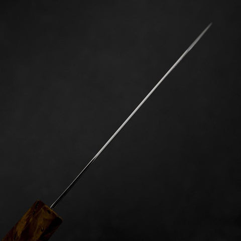 Kiritsuke Petty VG-10 Damascus Yellow-Brown Birch Handle 120mm (4.7”)-[Musashi]-[Japanese-Kitchen-Knives]