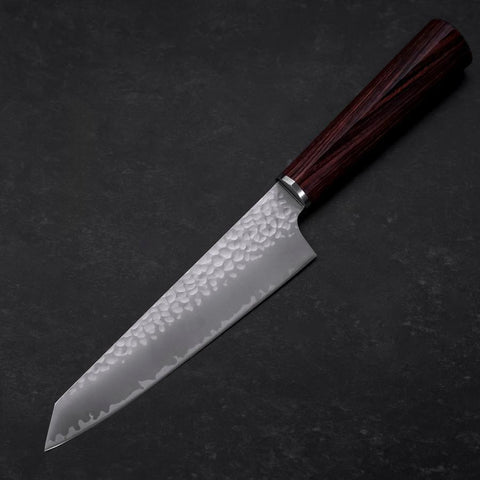 Kiritsuke Petty VG-10 Tsuchime Oval Mahogany Handle 150mm-[Musashi]-[Japanese-Kitchen-Knives]